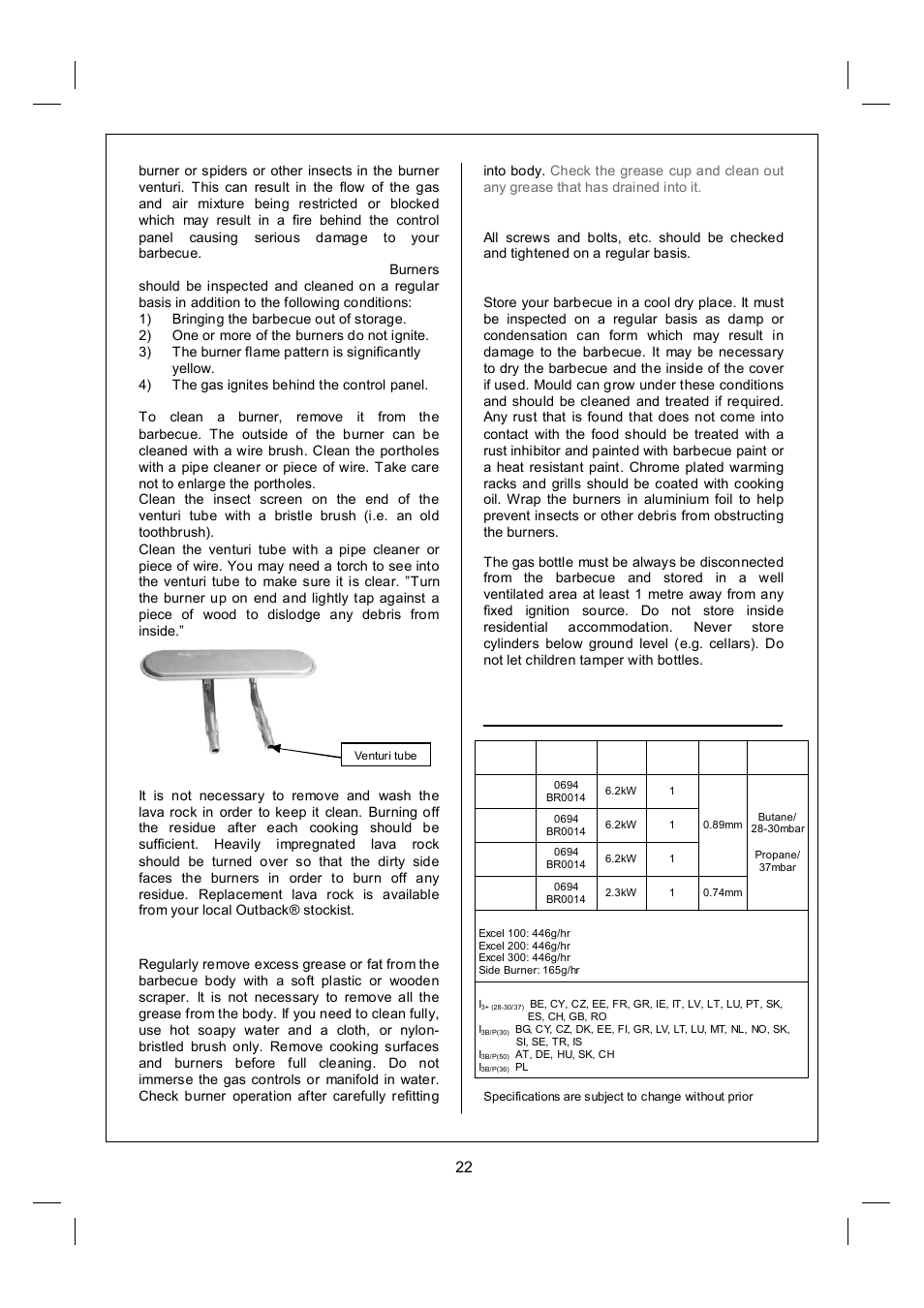 K. technical specifications | Outback Power Systems Excel 100 User Manual | Page 22 / 24