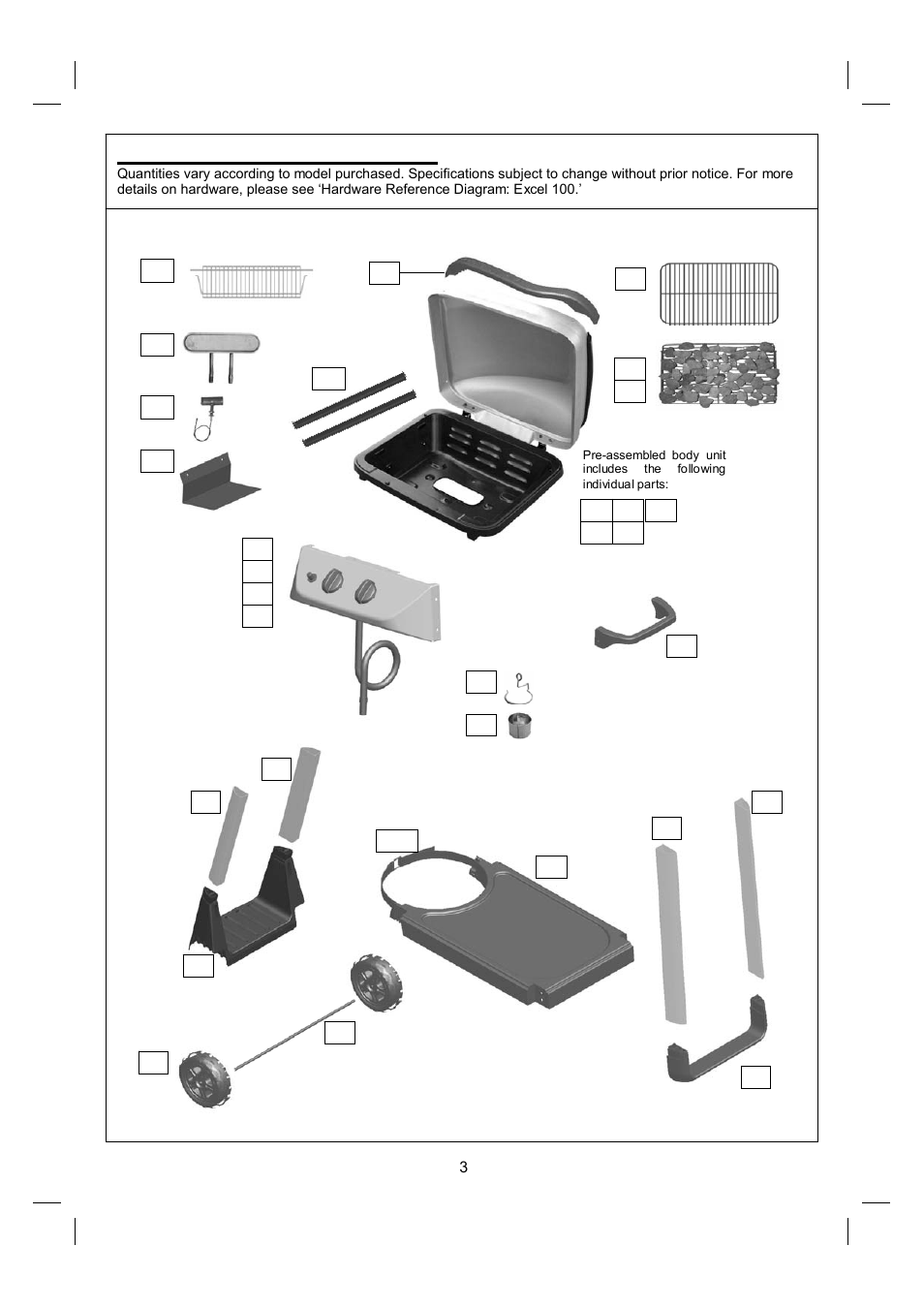 B1. parts diagram: excel 100 | Outback Power Systems Excel 100 User Manual | Page 3 / 24