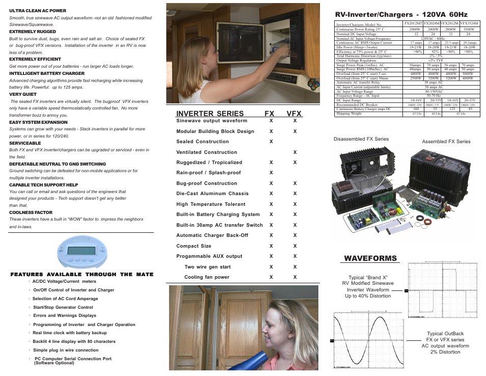 Waveforms, Inverter series fx vfx | Outback Power Systems FX2012MT User Manual | Page 2 / 2