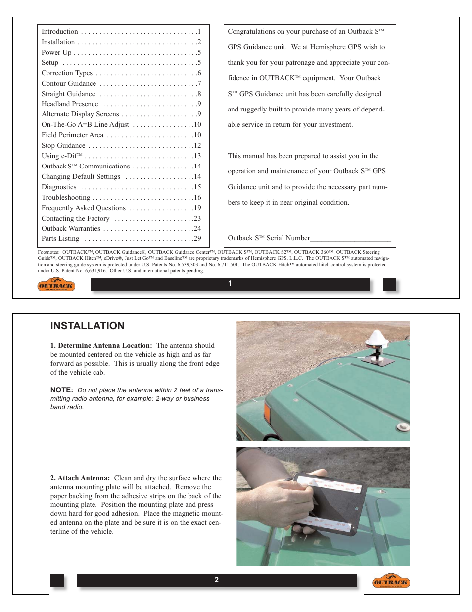 Installation | Outback Power Systems OUTBACK S DOM-OBK01 User Manual | Page 2 / 18