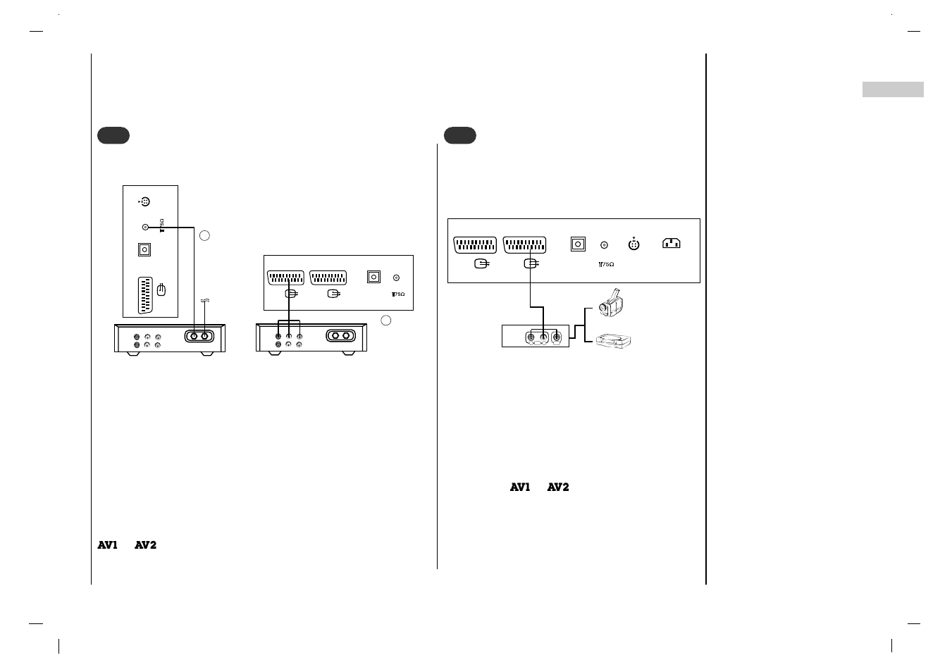 Connection to, External equipment, Watching cable tv 3 3 | Watching external av source 4 4 | Rolsen RL-32X11 User Manual | Page 9 / 244