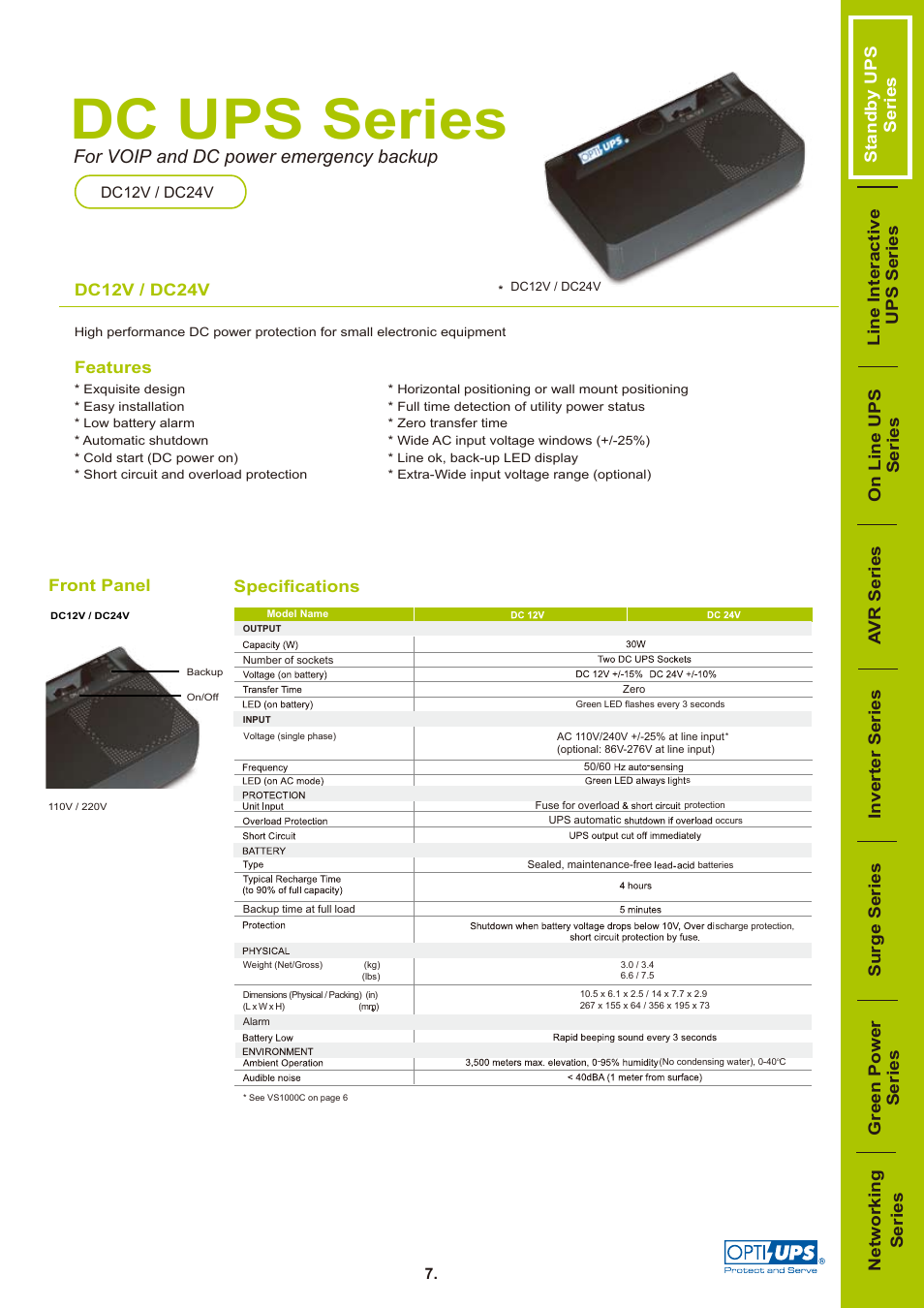 OPTI-UPS DC24V User Manual | 1 page