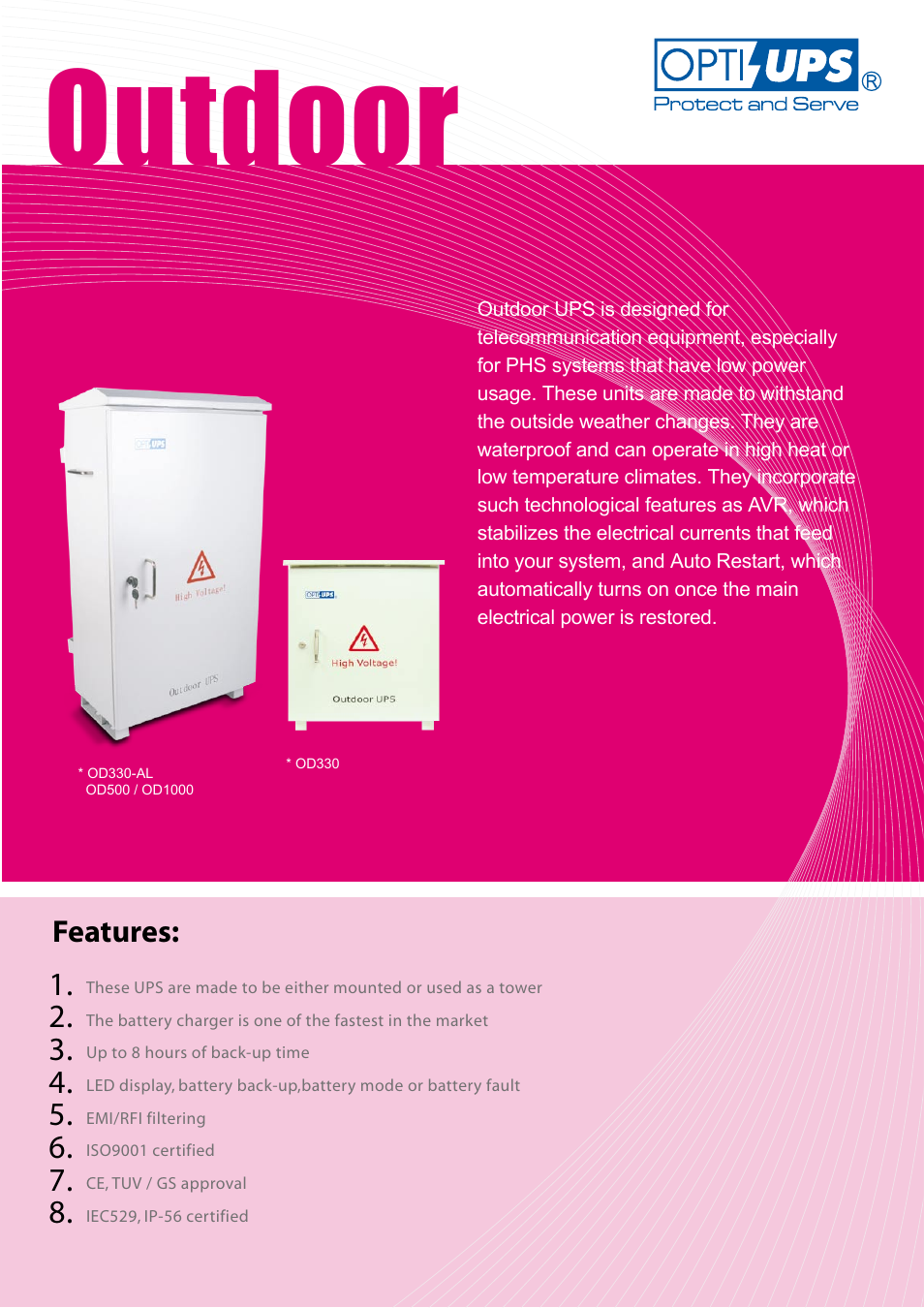 OPTI-UPS OD330-AL User Manual | 2 pages