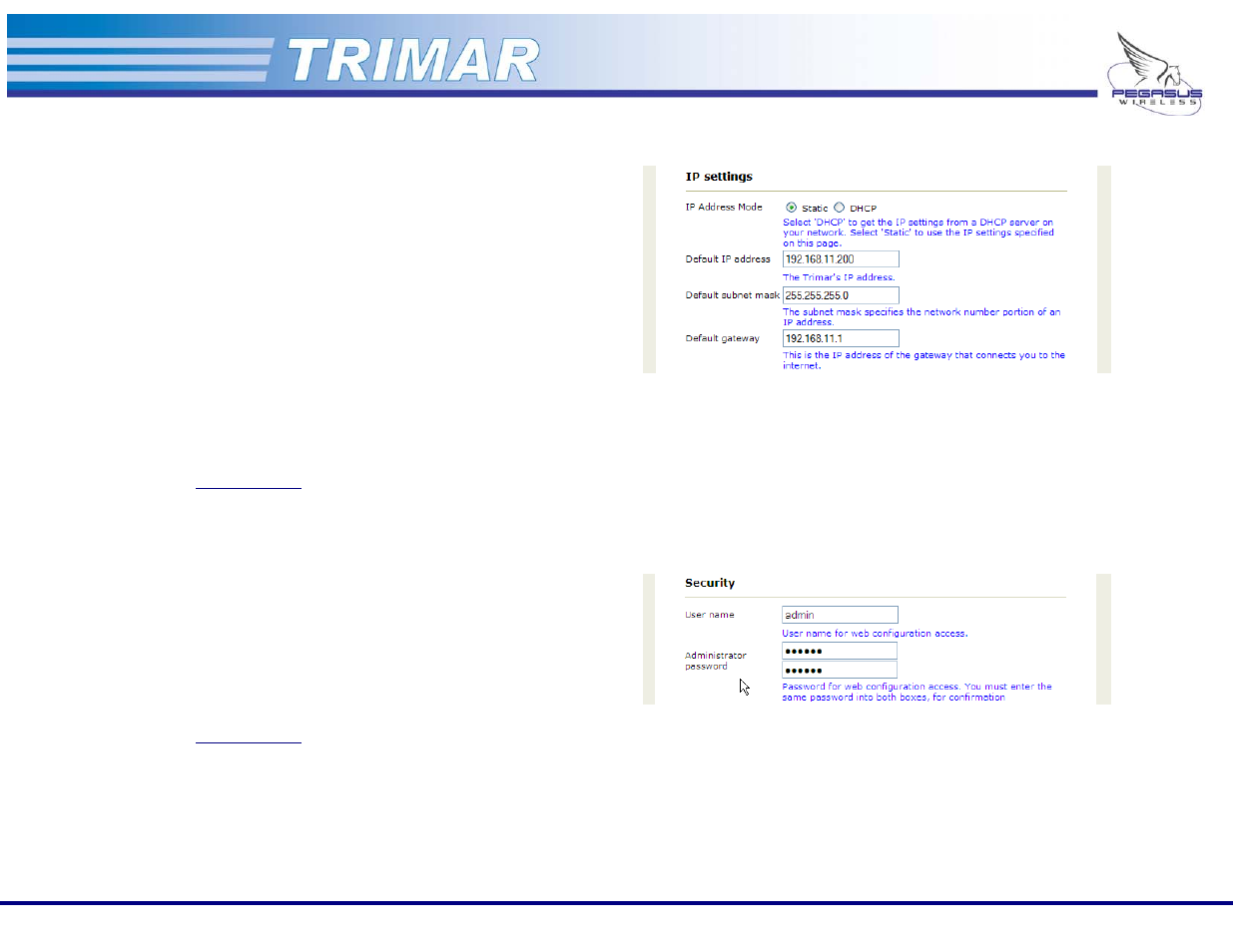 Administration tab | OTC Wireless 802.11a/b/g AP/Repeater TRIMAR User Manual | Page 14 / 33