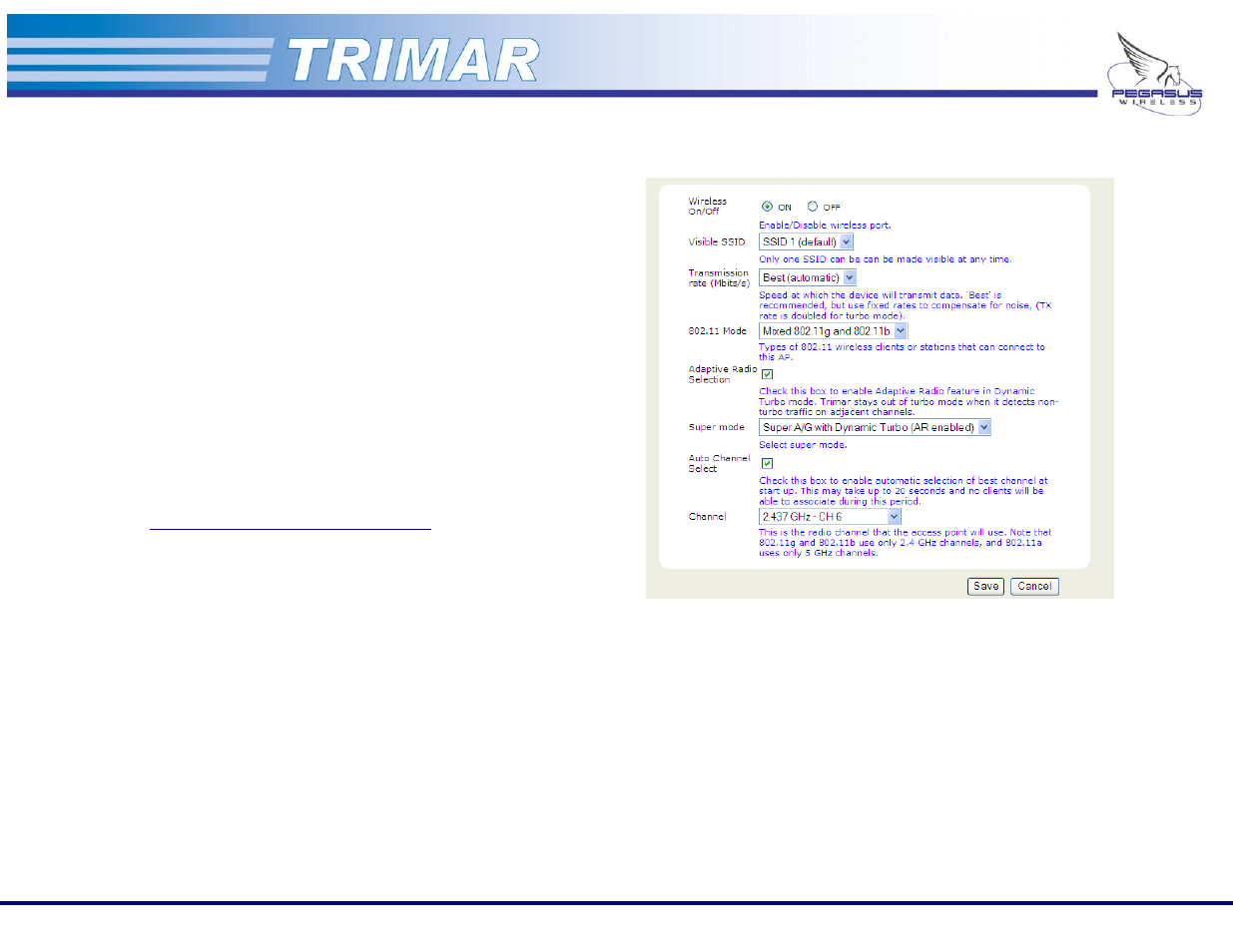 Basic wireless tab | OTC Wireless 802.11a/b/g AP/Repeater TRIMAR User Manual | Page 16 / 33