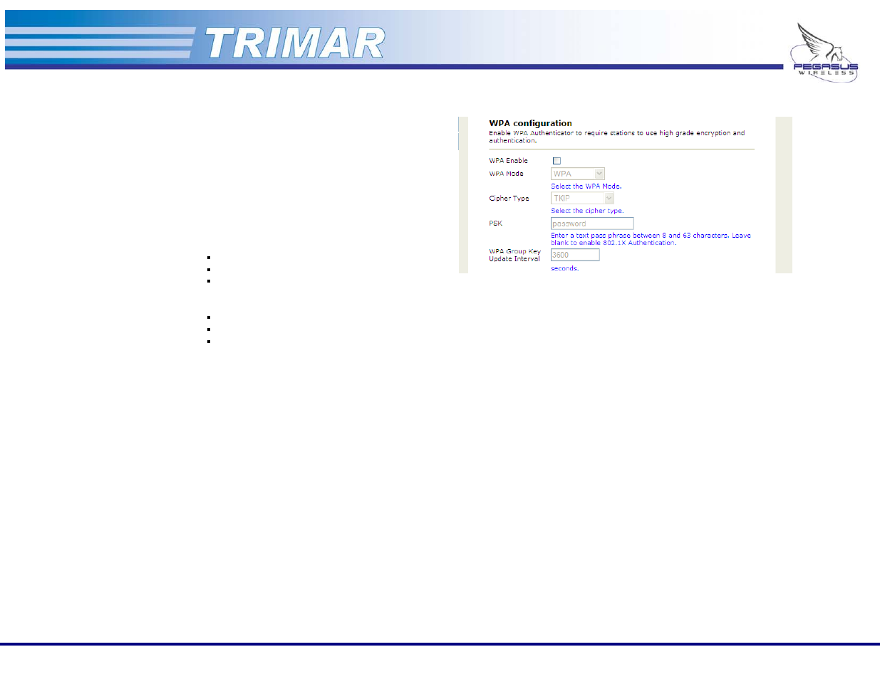 Ssid admin tab | OTC Wireless 802.11a/b/g AP/Repeater TRIMAR User Manual | Page 21 / 33