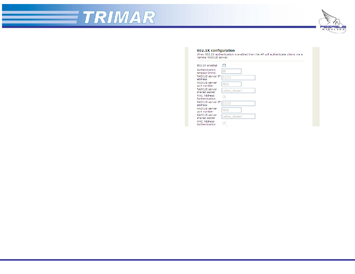 Ssid admin tab | OTC Wireless 802.11a/b/g AP/Repeater TRIMAR User Manual | Page 22 / 33