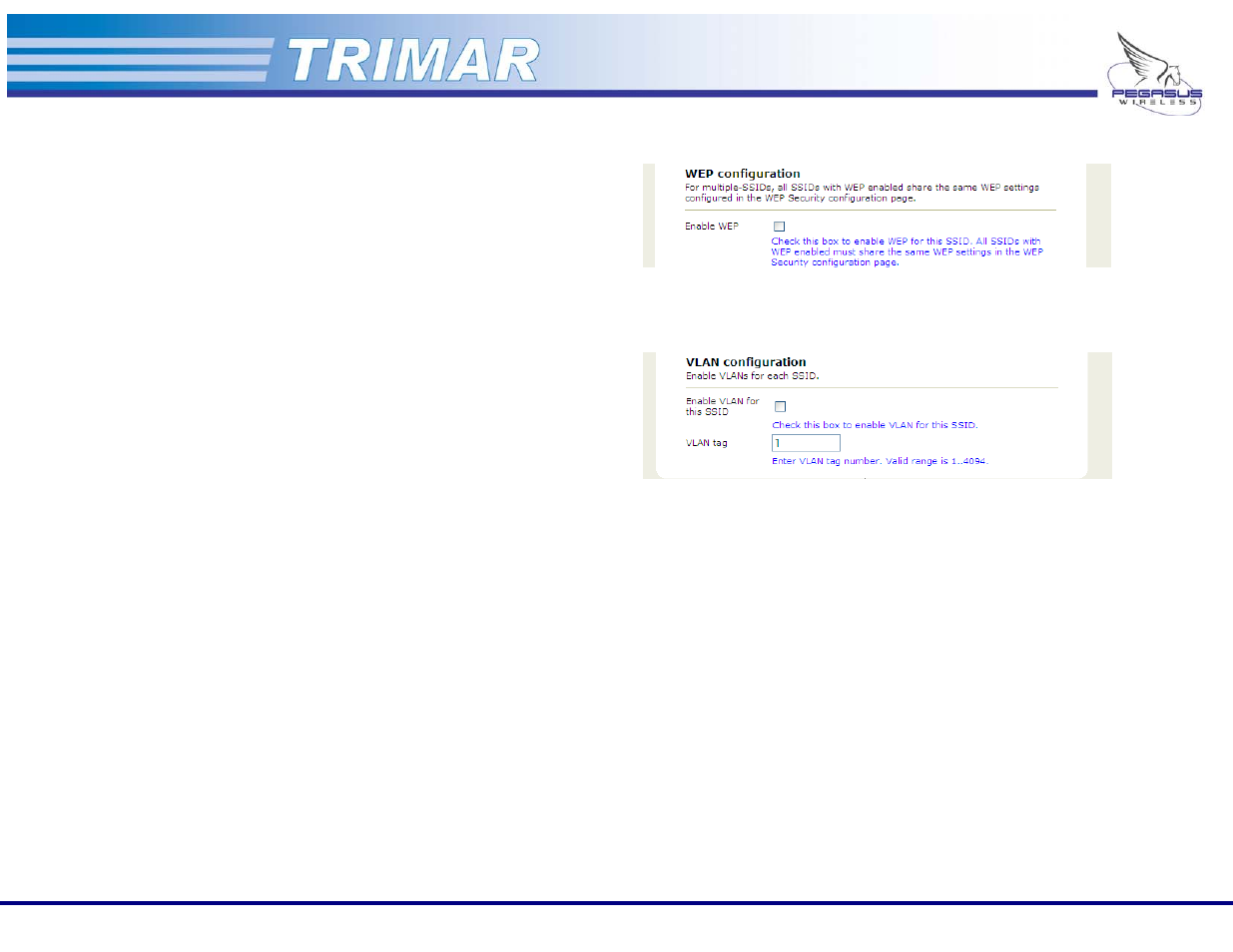Ssid admin tab | OTC Wireless 802.11a/b/g AP/Repeater TRIMAR User Manual | Page 23 / 33