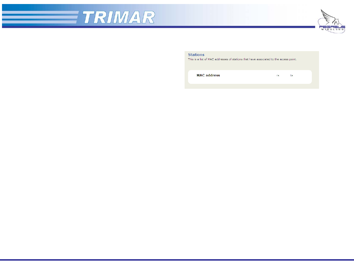 Stations tab | OTC Wireless 802.11a/b/g AP/Repeater TRIMAR User Manual | Page 29 / 33