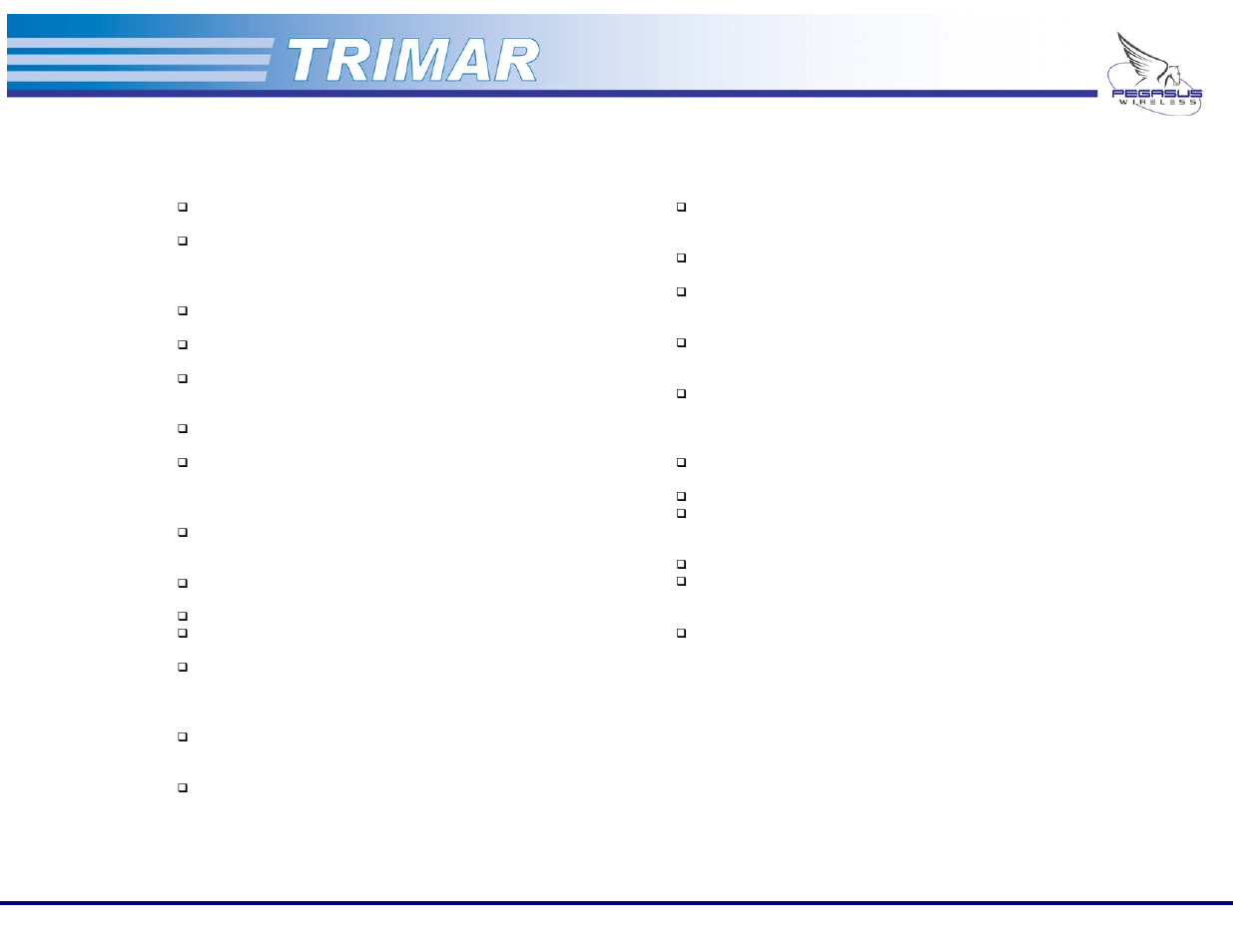 Features | OTC Wireless 802.11a/b/g AP/Repeater TRIMAR User Manual | Page 4 / 33