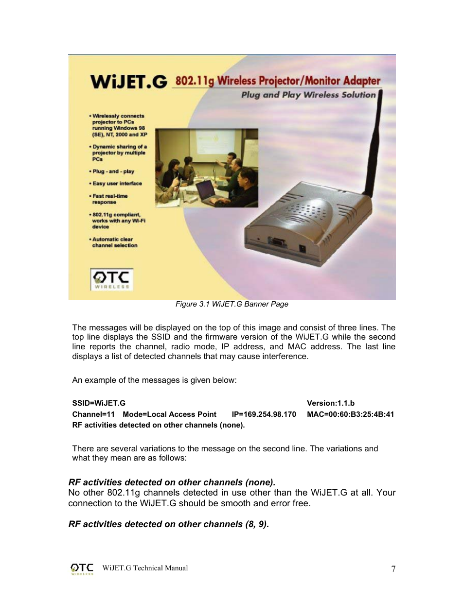 OTC Wireless WIJET.G 802.11G User Manual | Page 10 / 31