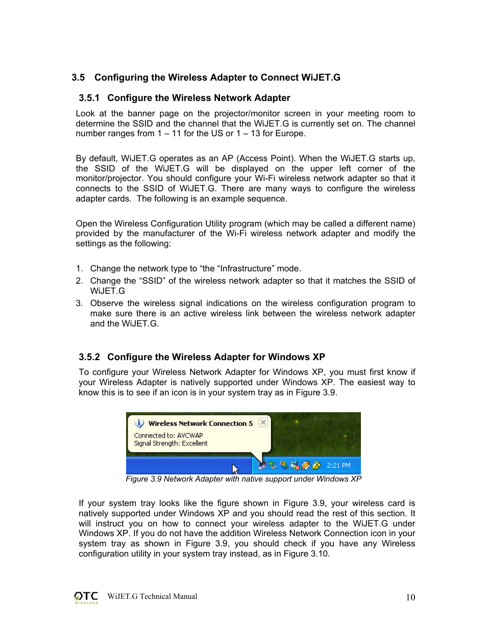 OTC Wireless WIJET.G 802.11G User Manual | Page 13 / 31