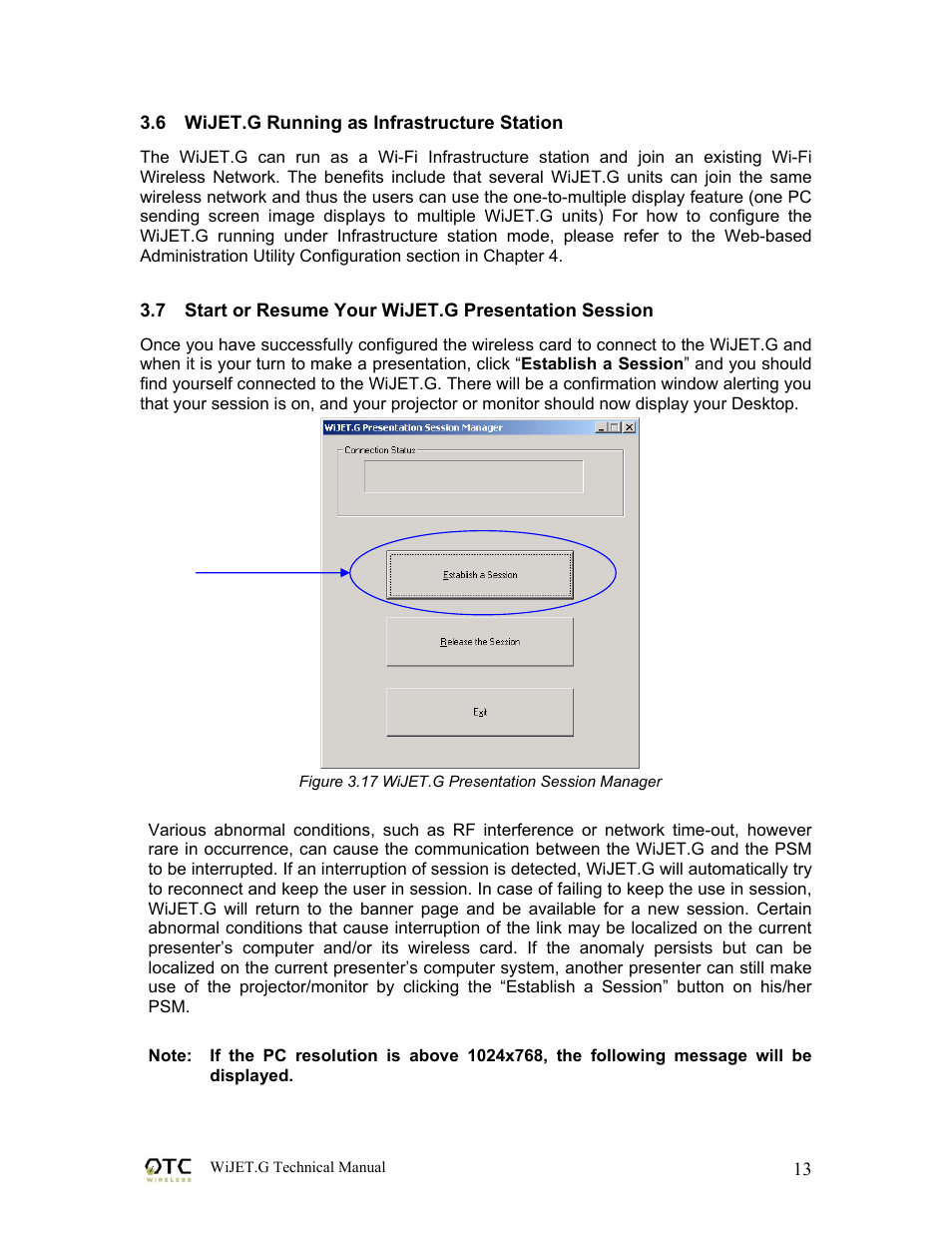 OTC Wireless WIJET.G 802.11G User Manual | Page 16 / 31