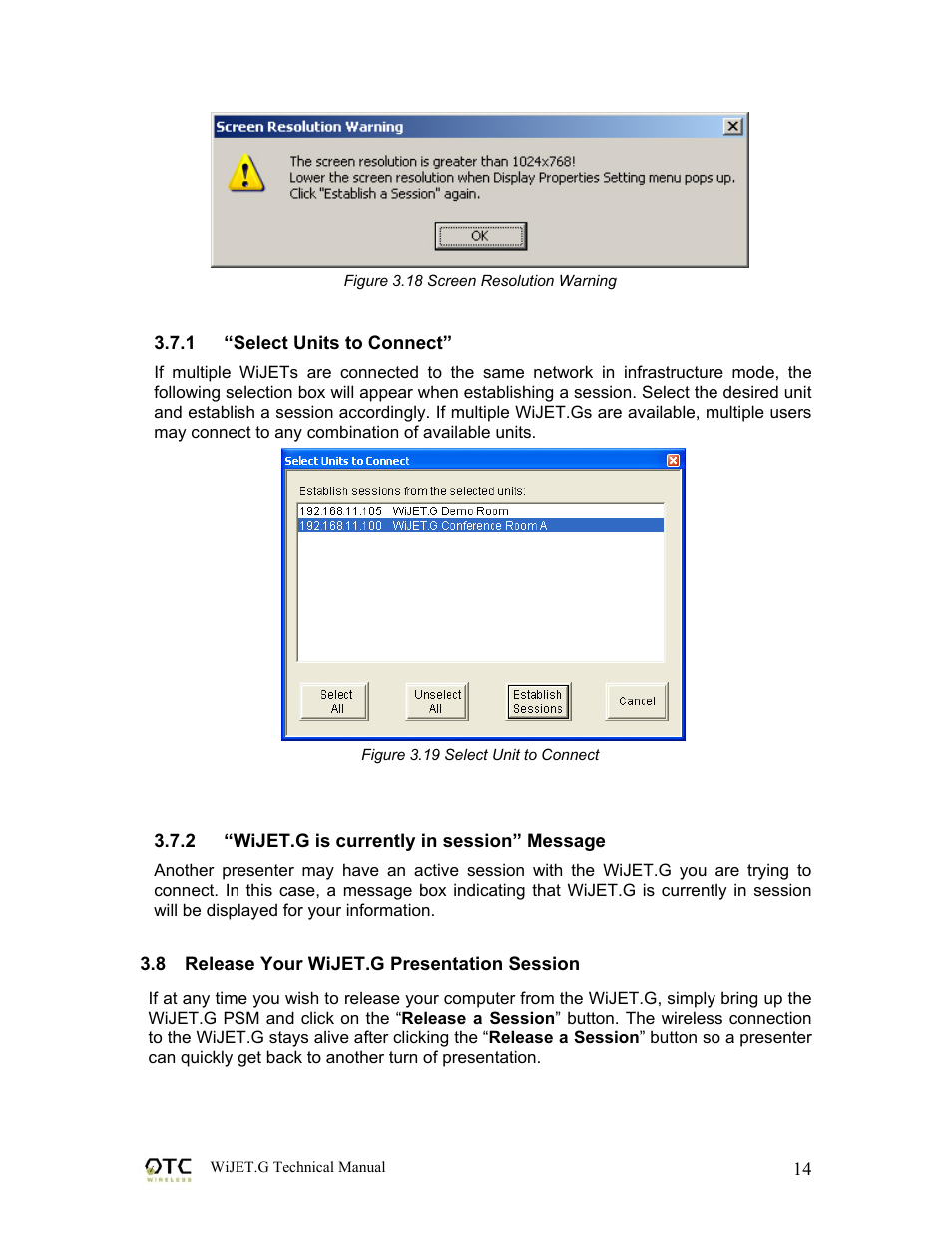 OTC Wireless WIJET.G 802.11G User Manual | Page 17 / 31