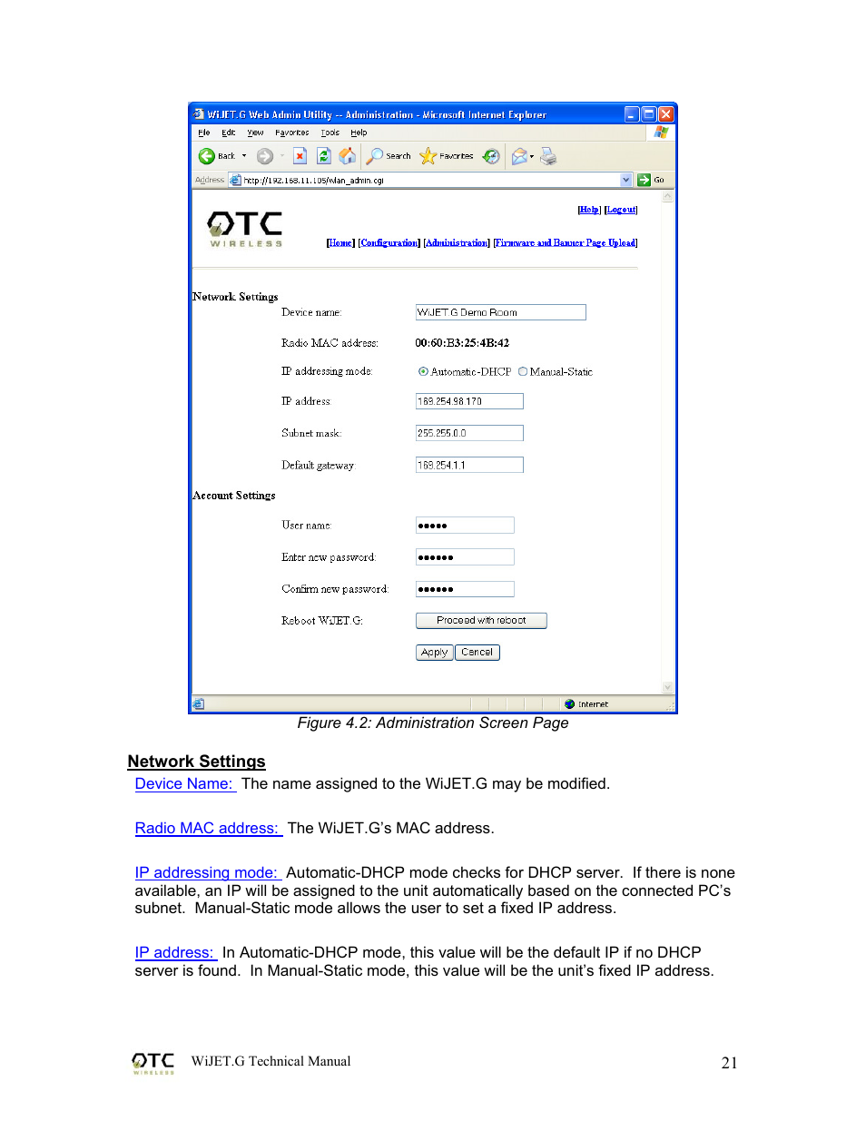 OTC Wireless WIJET.G 802.11G User Manual | Page 24 / 31