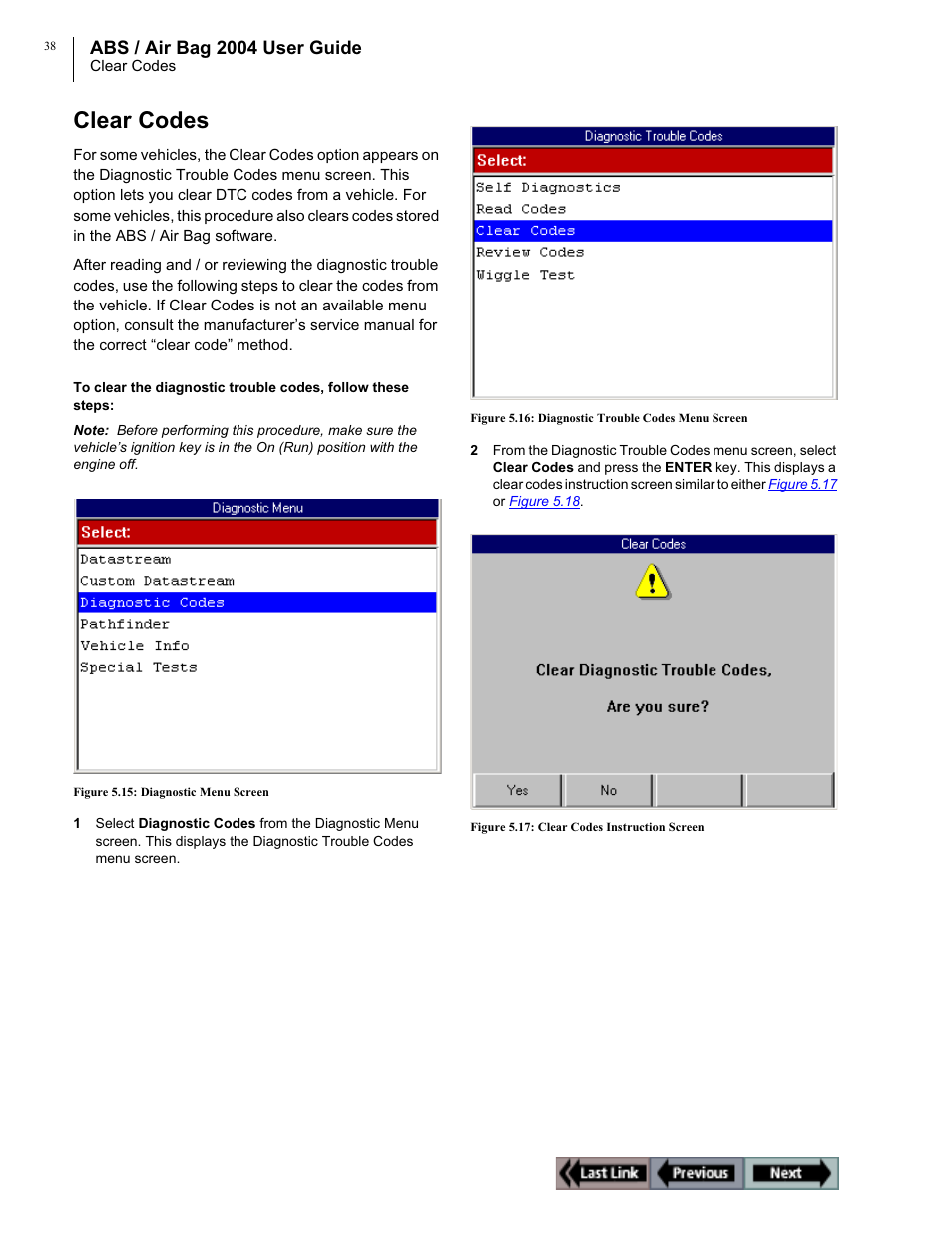 Clear codes, Abs / air bag 2004 user guide | OTC Wireless switch/hub User Manual | Page 48 / 80