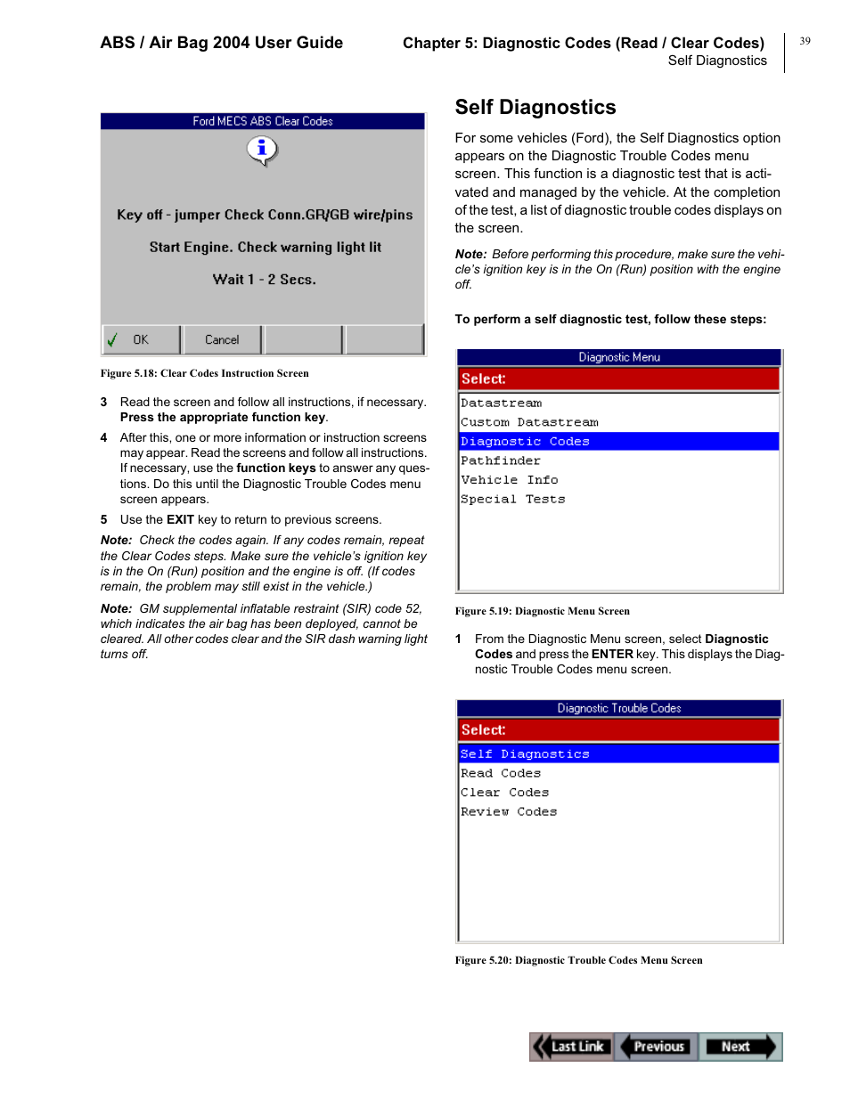 Self diagnostics, Abs / air bag 2004 user guide | OTC Wireless switch/hub User Manual | Page 49 / 80