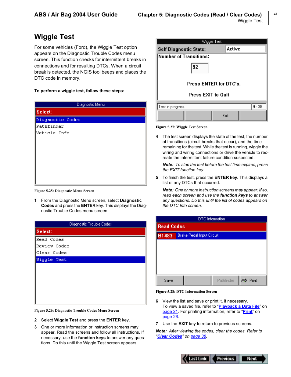 Wiggle test, Abs / air bag 2004 user guide | OTC Wireless switch/hub User Manual | Page 51 / 80