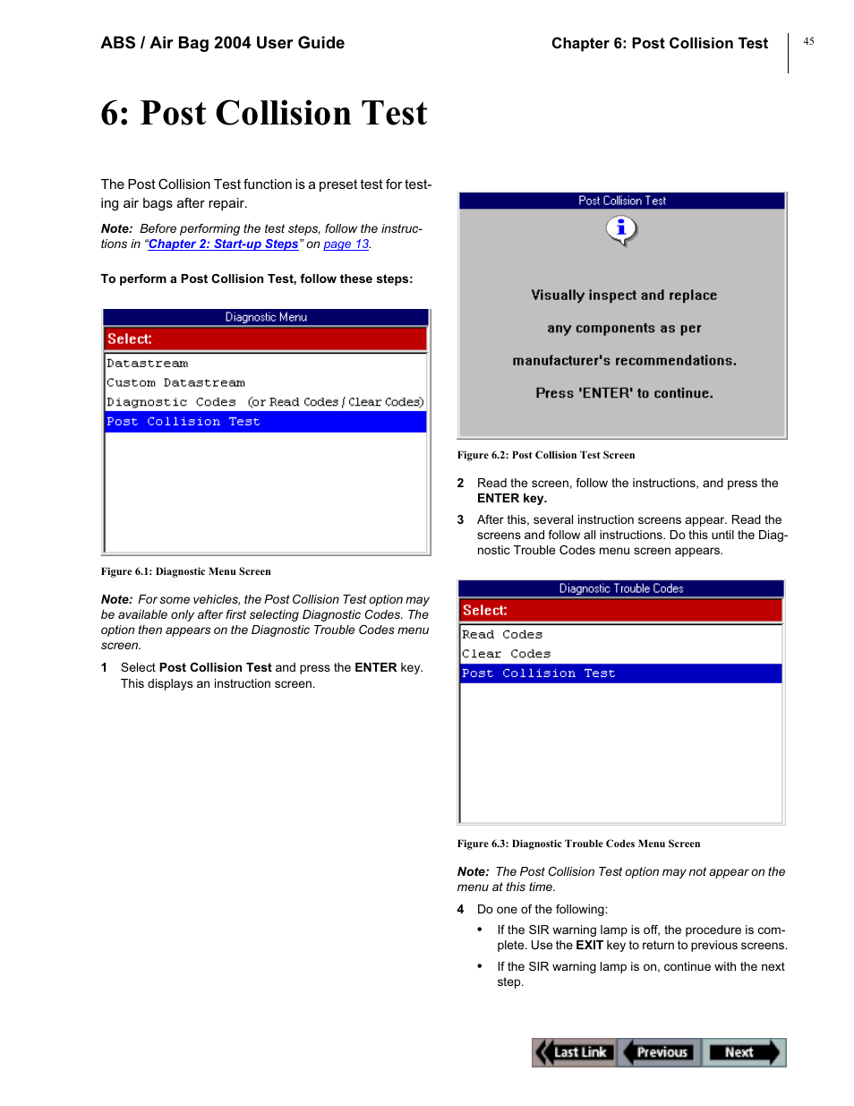 Post collision test | OTC Wireless switch/hub User Manual | Page 55 / 80