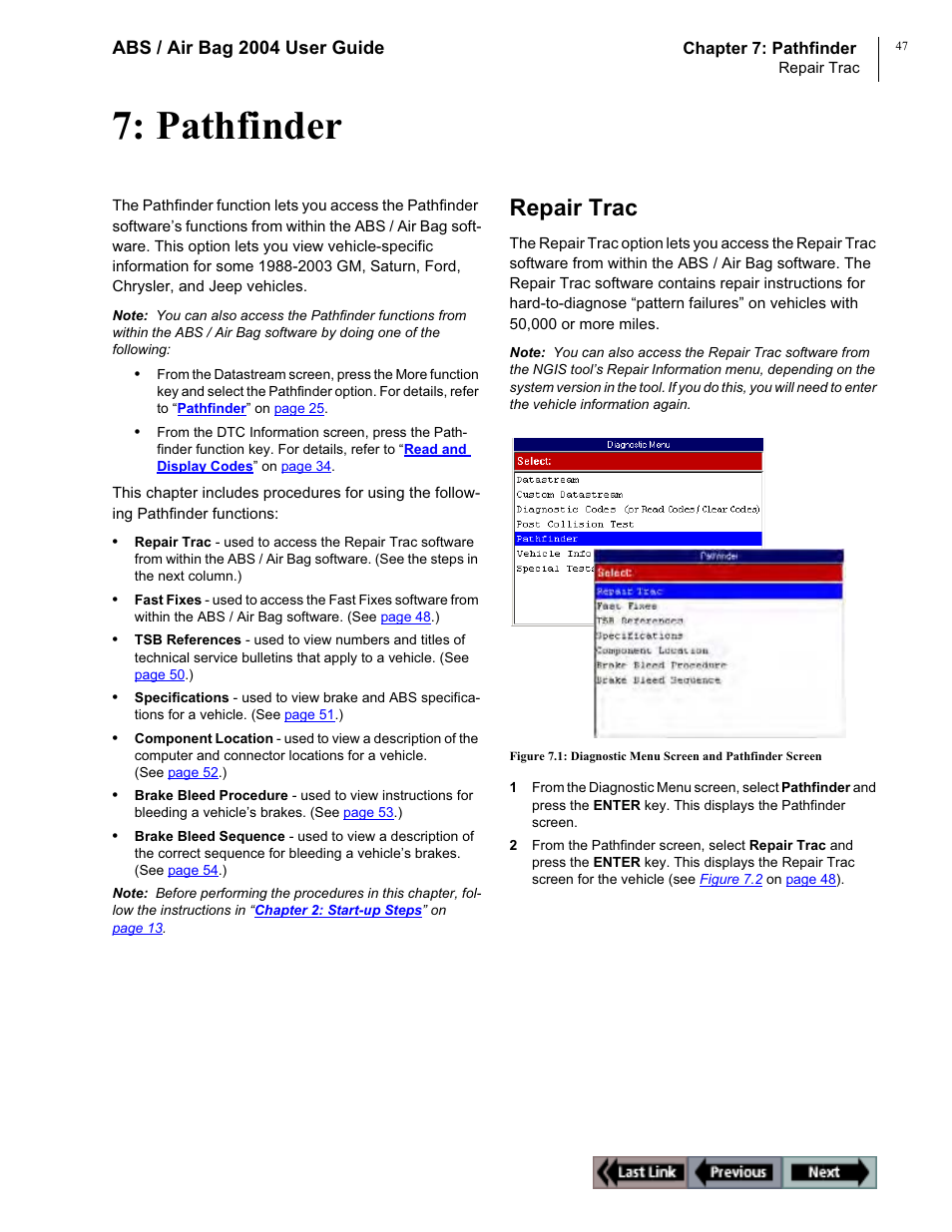 Pathfinder, Repair trac | OTC Wireless switch/hub User Manual | Page 57 / 80