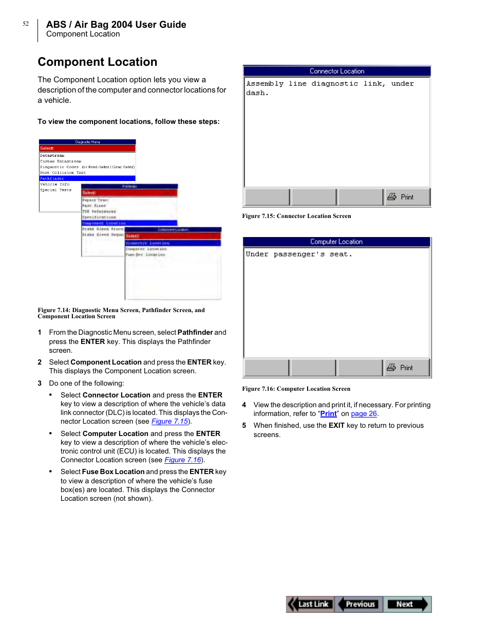 Component location, Abs / air bag 2004 user guide | OTC Wireless switch/hub User Manual | Page 62 / 80