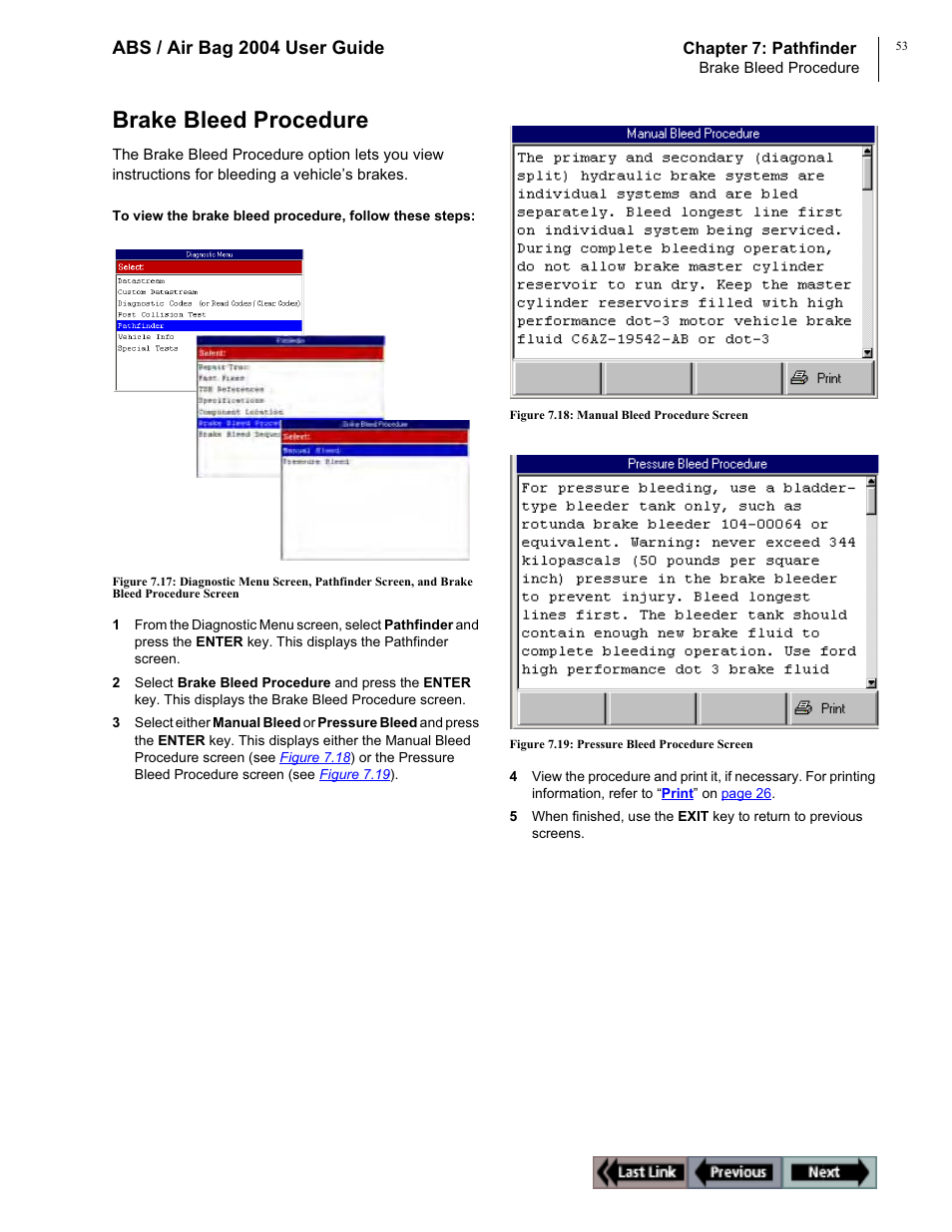 Brake bleed procedure, Abs / air bag 2004 user guide | OTC Wireless switch/hub User Manual | Page 63 / 80