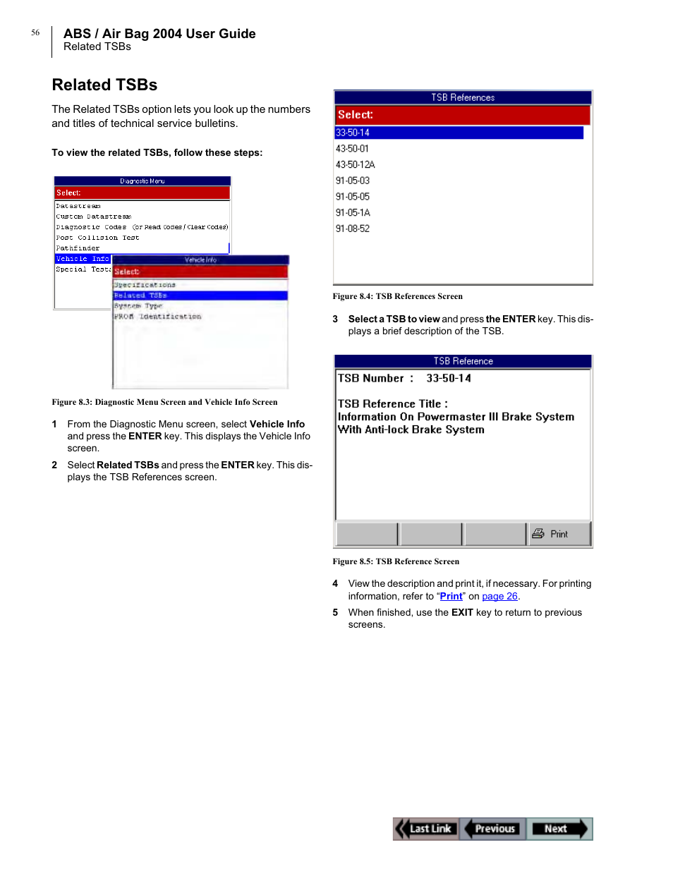 Related tsbs, Abs / air bag 2004 user guide | OTC Wireless switch/hub User Manual | Page 66 / 80