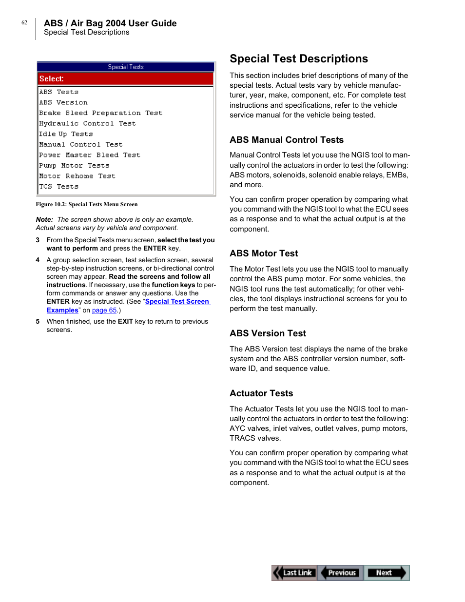Special test descriptions | OTC Wireless switch/hub User Manual | Page 72 / 80