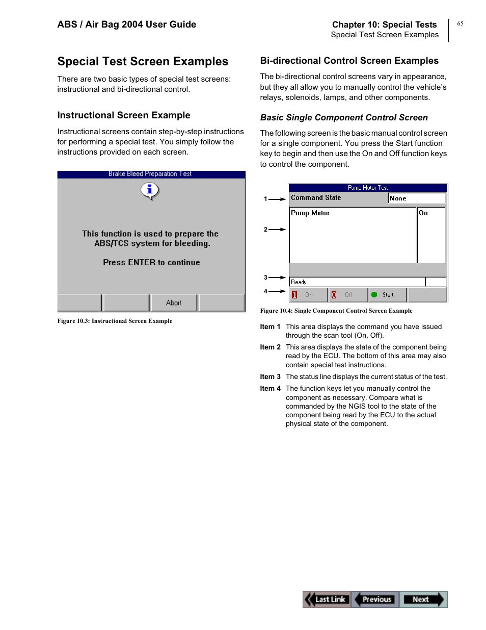Special test screen examples | OTC Wireless switch/hub User Manual | Page 75 / 80