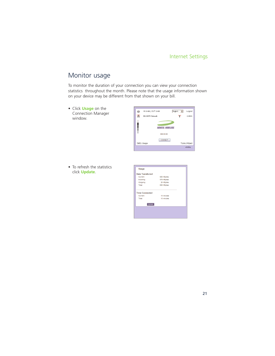 Monitor usage | Ovation Software Ovation User Manual | Page 22 / 61