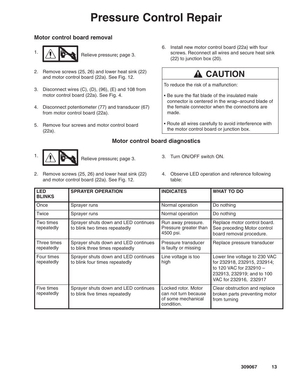Pressure control repair, Caution | Oracom ULTRA MAX 695 User Manual | Page 13 / 28