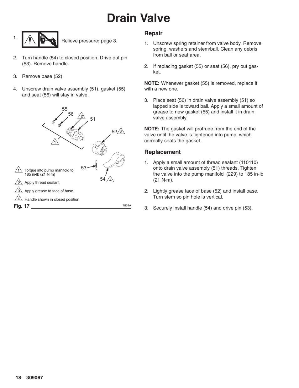 Drain valve | Oracom ULTRA MAX 695 User Manual | Page 18 / 28