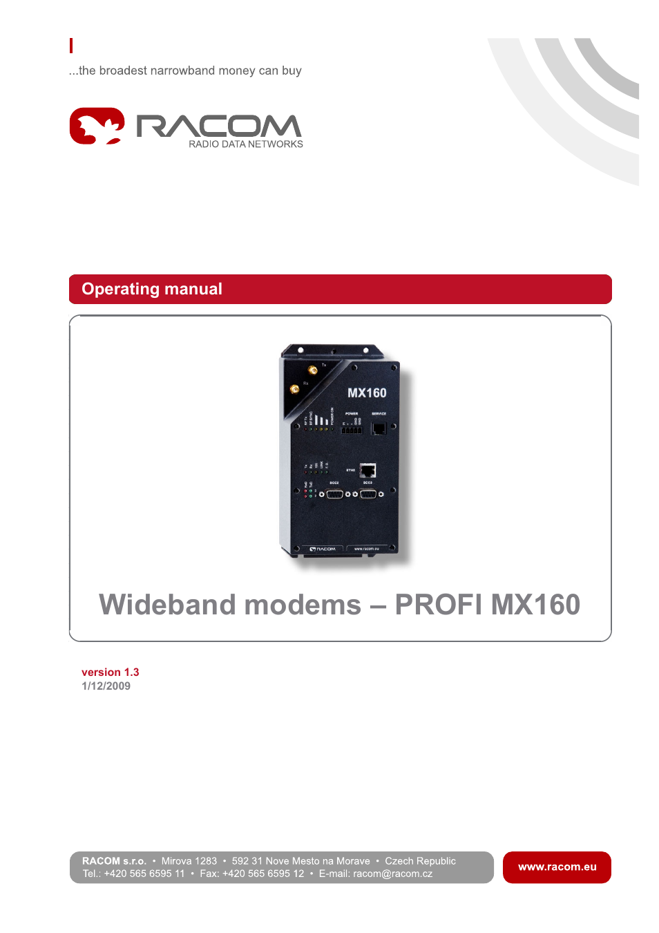 Oracom PROFI MX160 User Manual | 28 pages