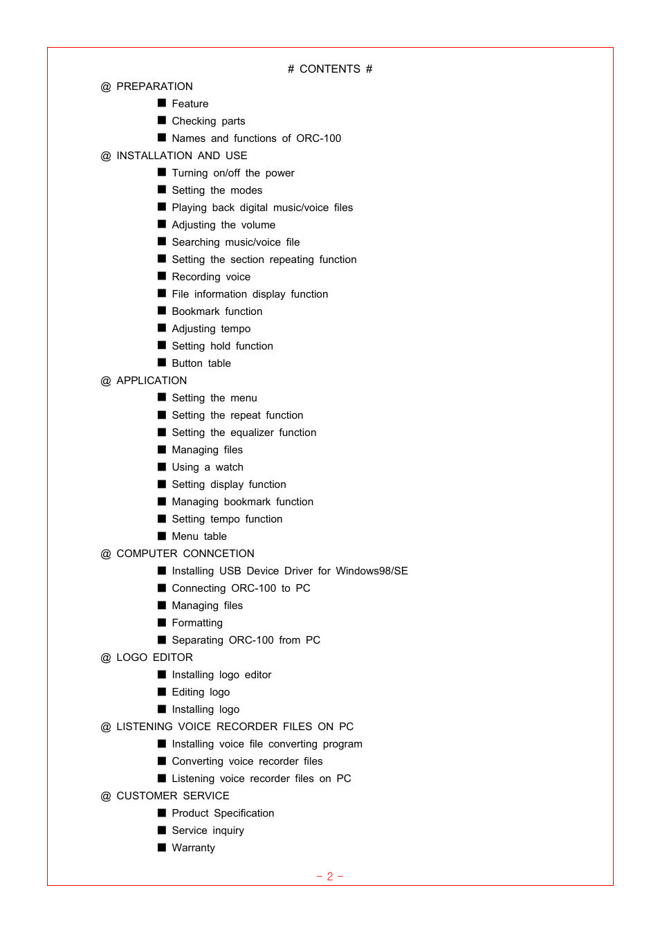 Oracom ORC-100 User Manual | Page 2 / 23