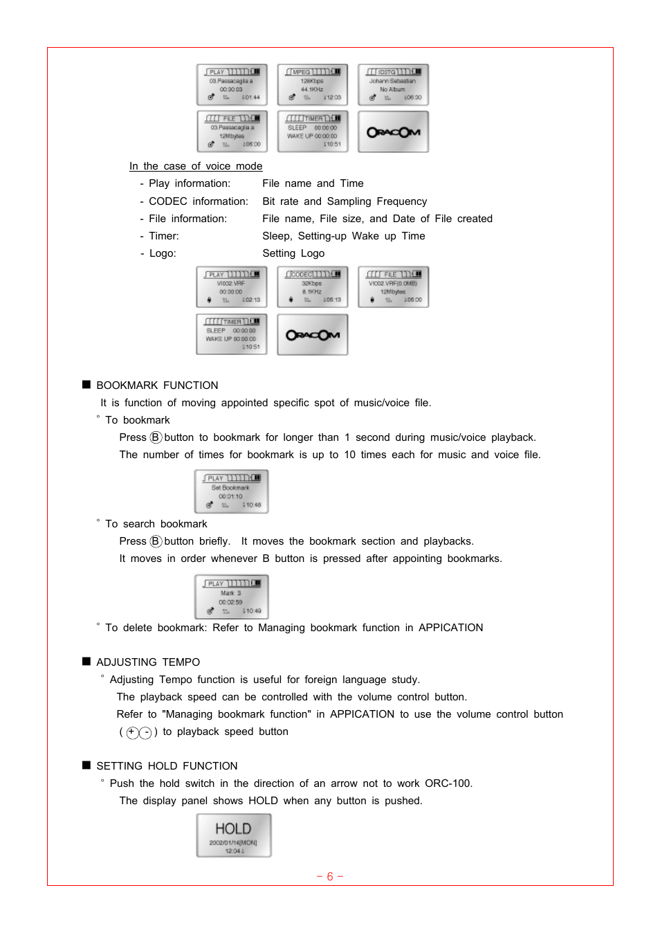 Oracom ORC-100 User Manual | Page 6 / 23