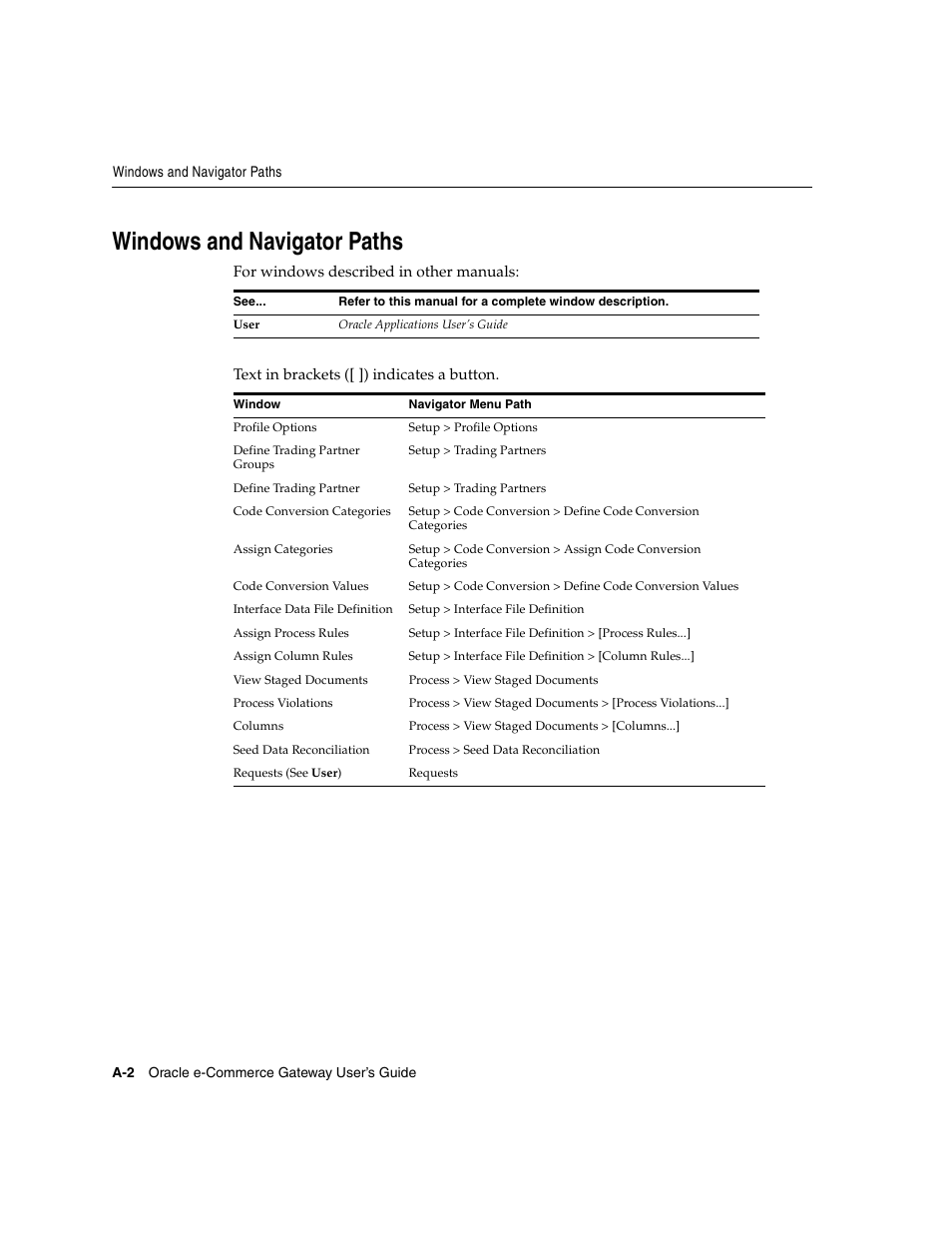 Windows and navigator paths | Oracle A75089-02 User Manual | Page 130 / 144