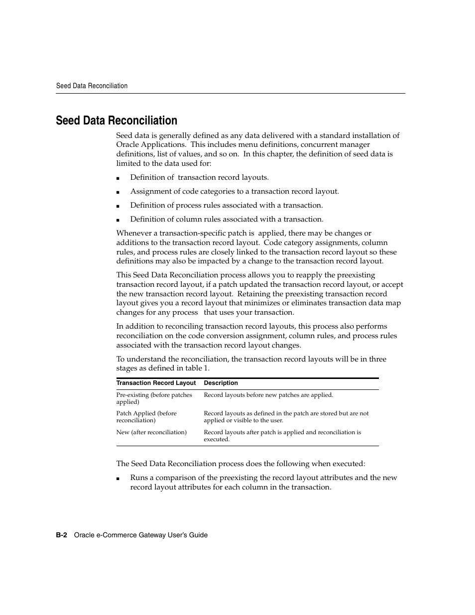 Seed data reconciliation | Oracle A75089-02 User Manual | Page 132 / 144