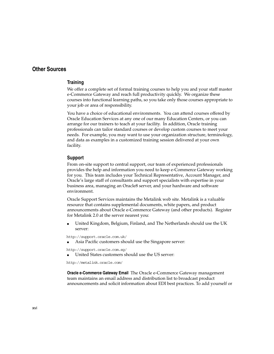 Other sources | Oracle A75089-02 User Manual | Page 16 / 144