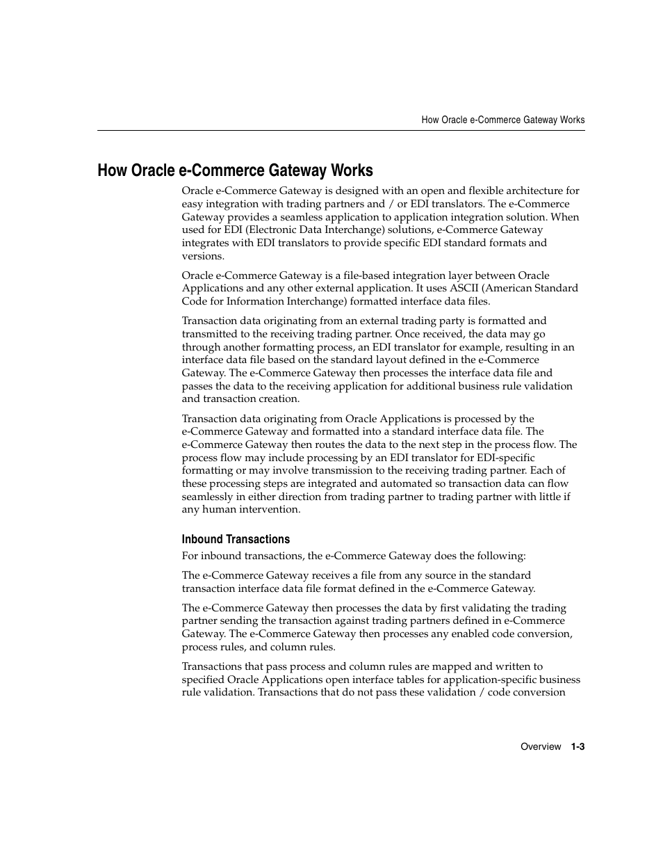 How oracle e-commerce gateway works | Oracle A75089-02 User Manual | Page 21 / 144