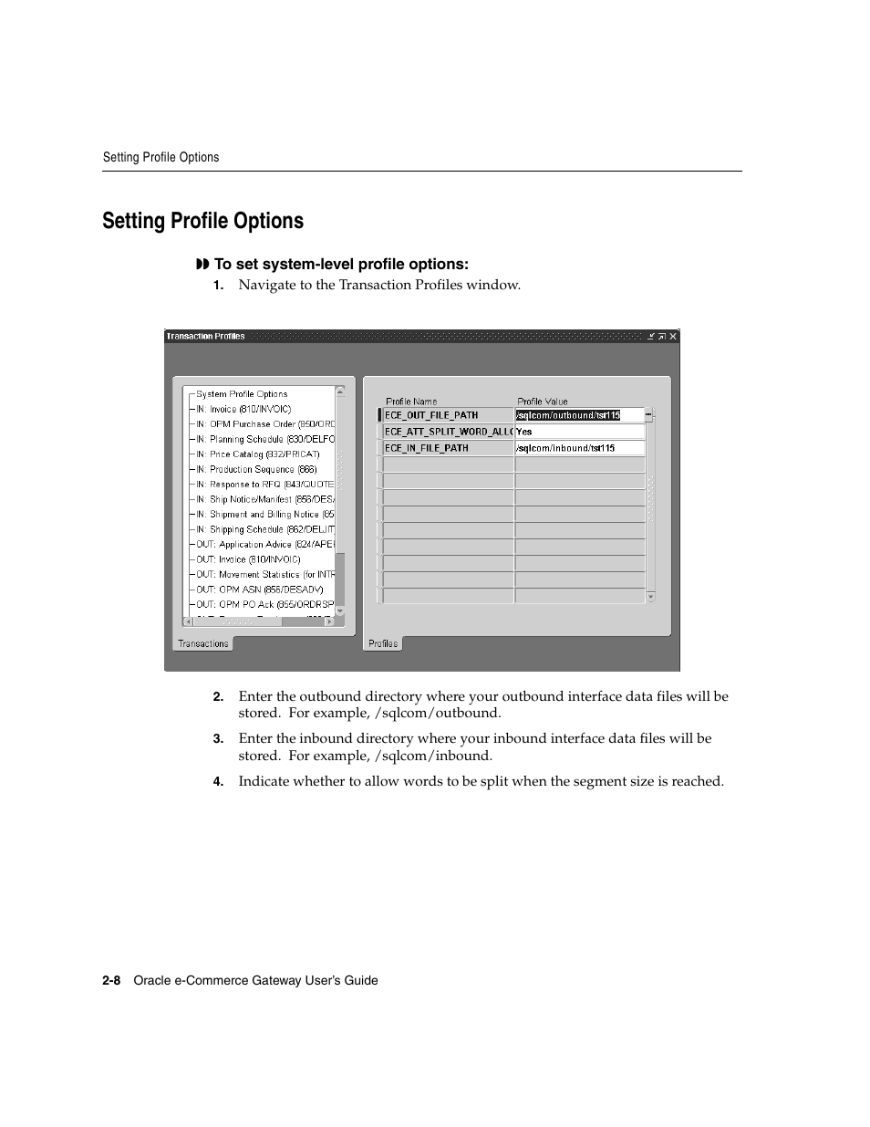 Setting profile options | Oracle A75089-02 User Manual | Page 32 / 144