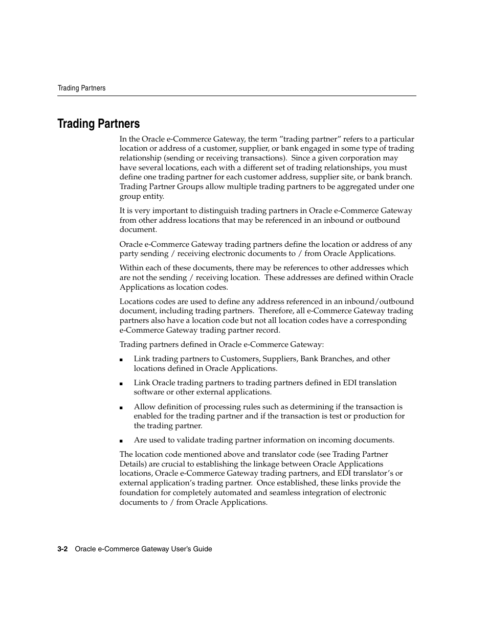 Trading partners | Oracle A75089-02 User Manual | Page 36 / 144