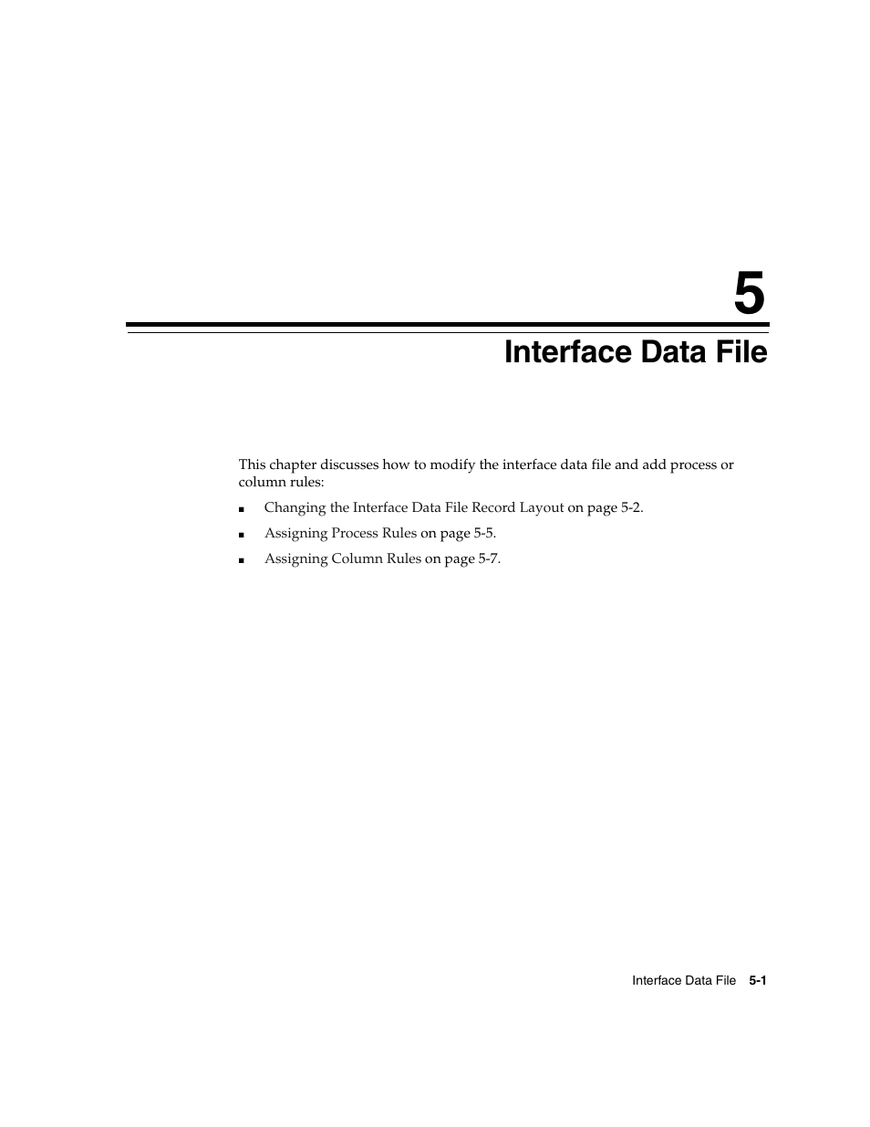 5 interface data file, Interface data file | Oracle A75089-02 User Manual | Page 59 / 144