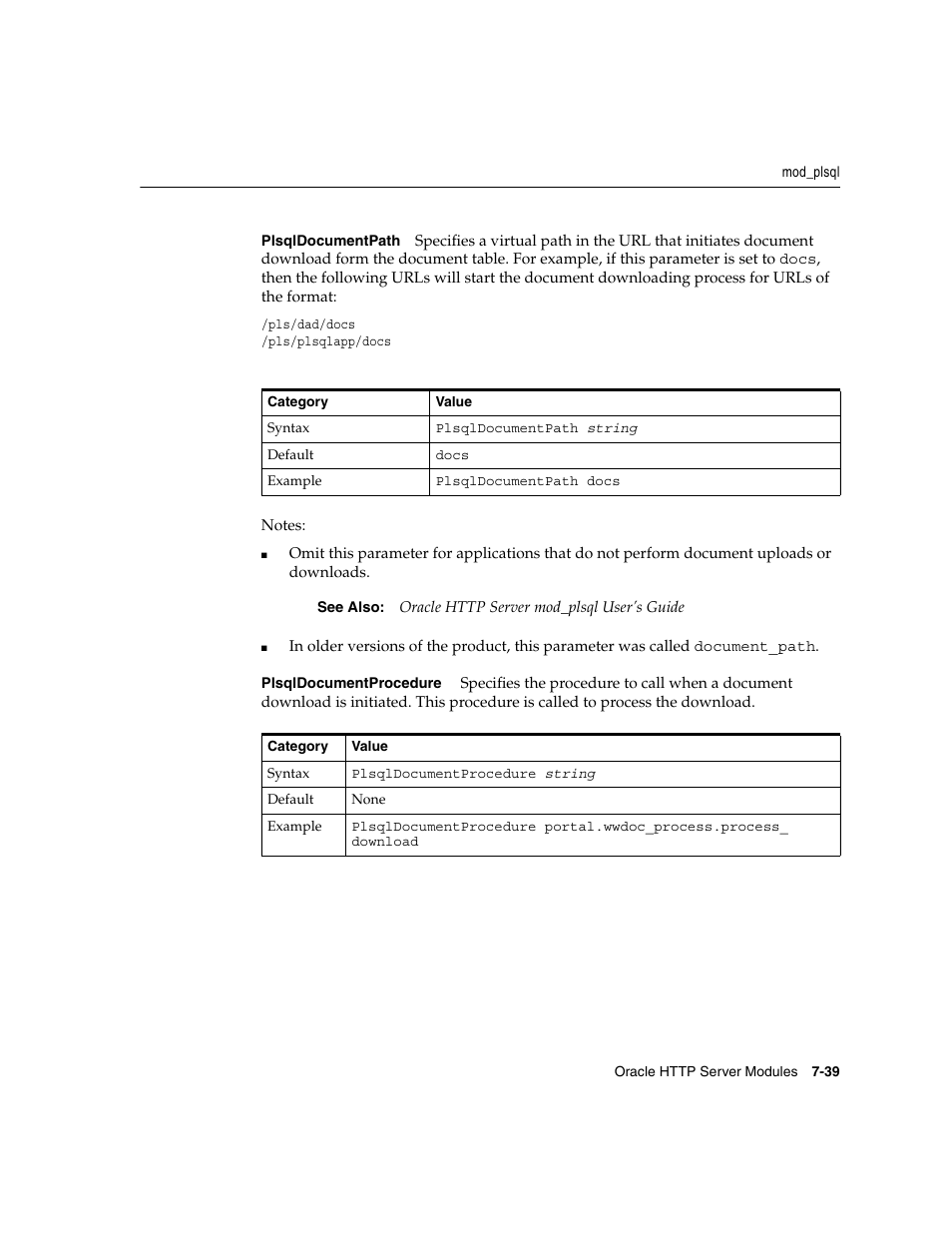 Plsqldocumentpath, Plsqldocumentprocedure | Oracle B12255-01 User Manual | Page 109 / 224