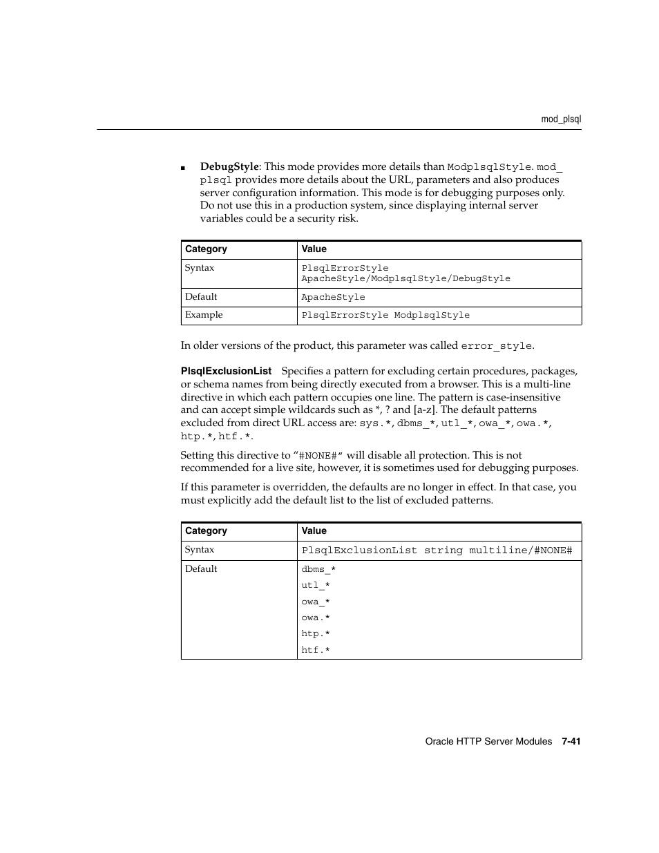 Plsqlexclusionlist | Oracle B12255-01 User Manual | Page 111 / 224