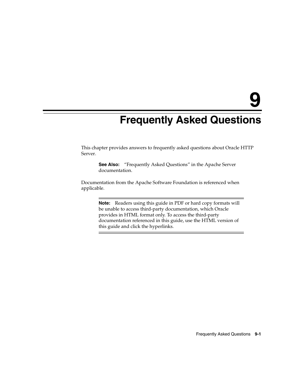 9 frequently asked questions, Frequently asked questions, Chapter 9, "frequently asked questions | Oracle B12255-01 User Manual | Page 165 / 224