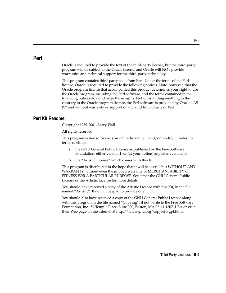 Perl, Perl kit readme | Oracle B12255-01 User Manual | Page 187 / 224