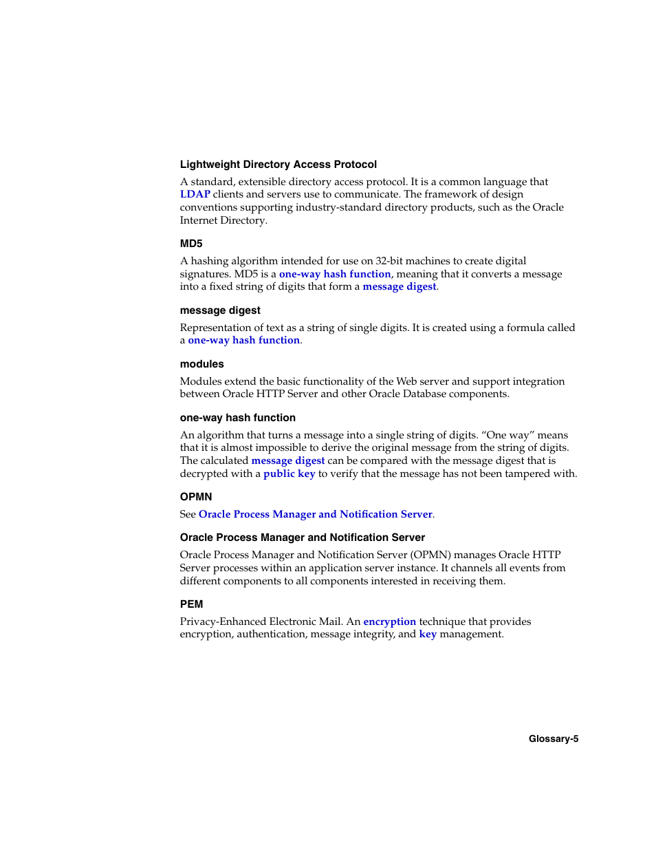 Oracle process, Manager and notification server, Lightweight directory access protocol | Oracle B12255-01 User Manual | Page 207 / 224