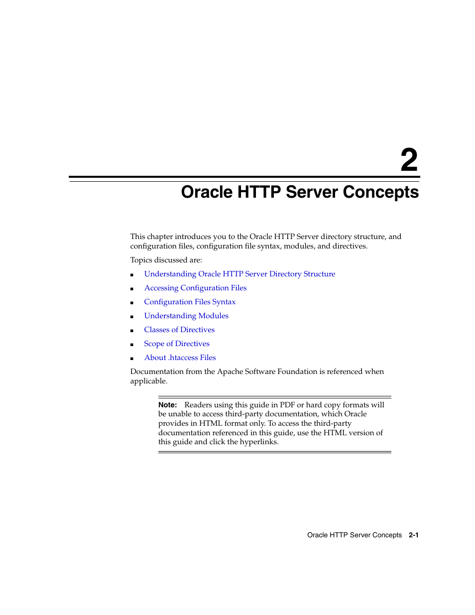 2 oracle http server concepts, Oracle http server concepts, Chapter 2, "oracle http server concepts | Oracle B12255-01 User Manual | Page 31 / 224