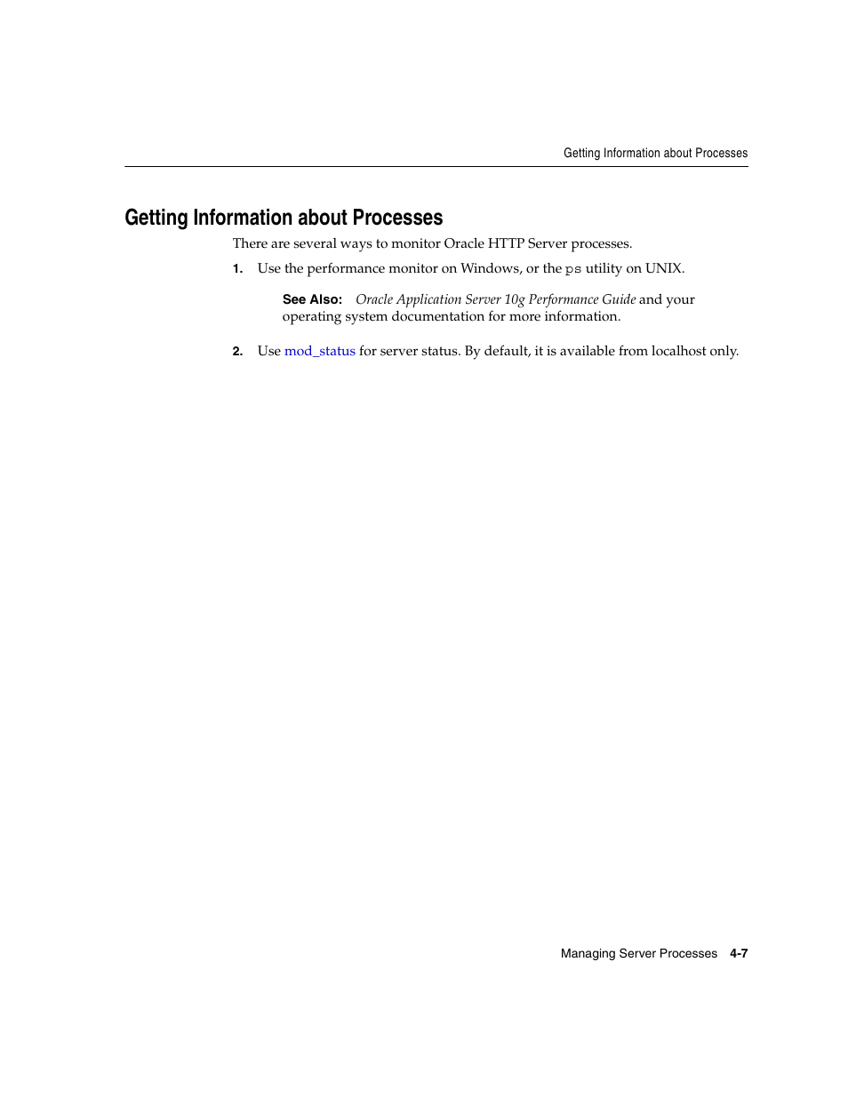 Getting information about processes | Oracle B12255-01 User Manual | Page 51 / 224