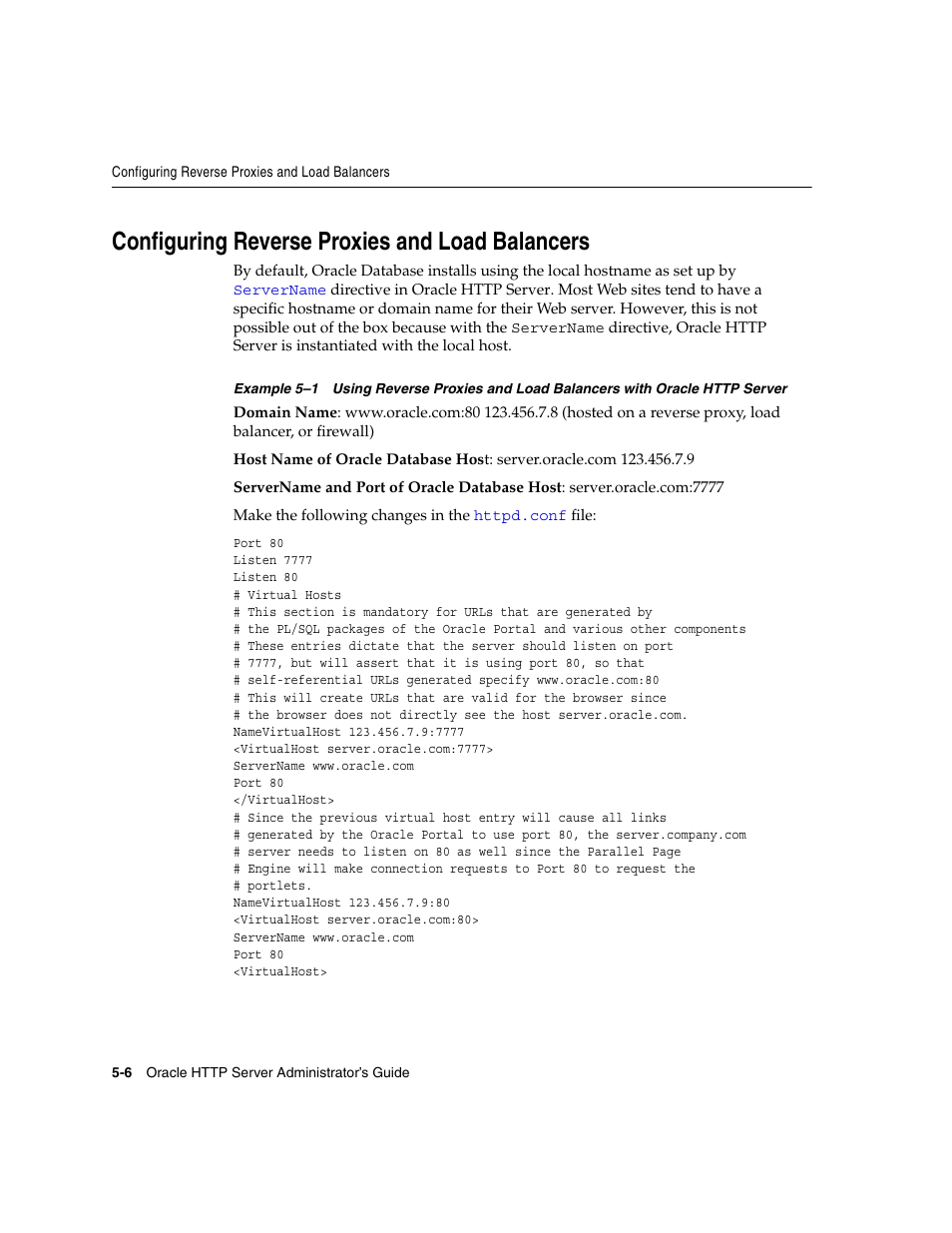 Configuring reverse proxies and load balancers | Oracle B12255-01 User Manual | Page 58 / 224